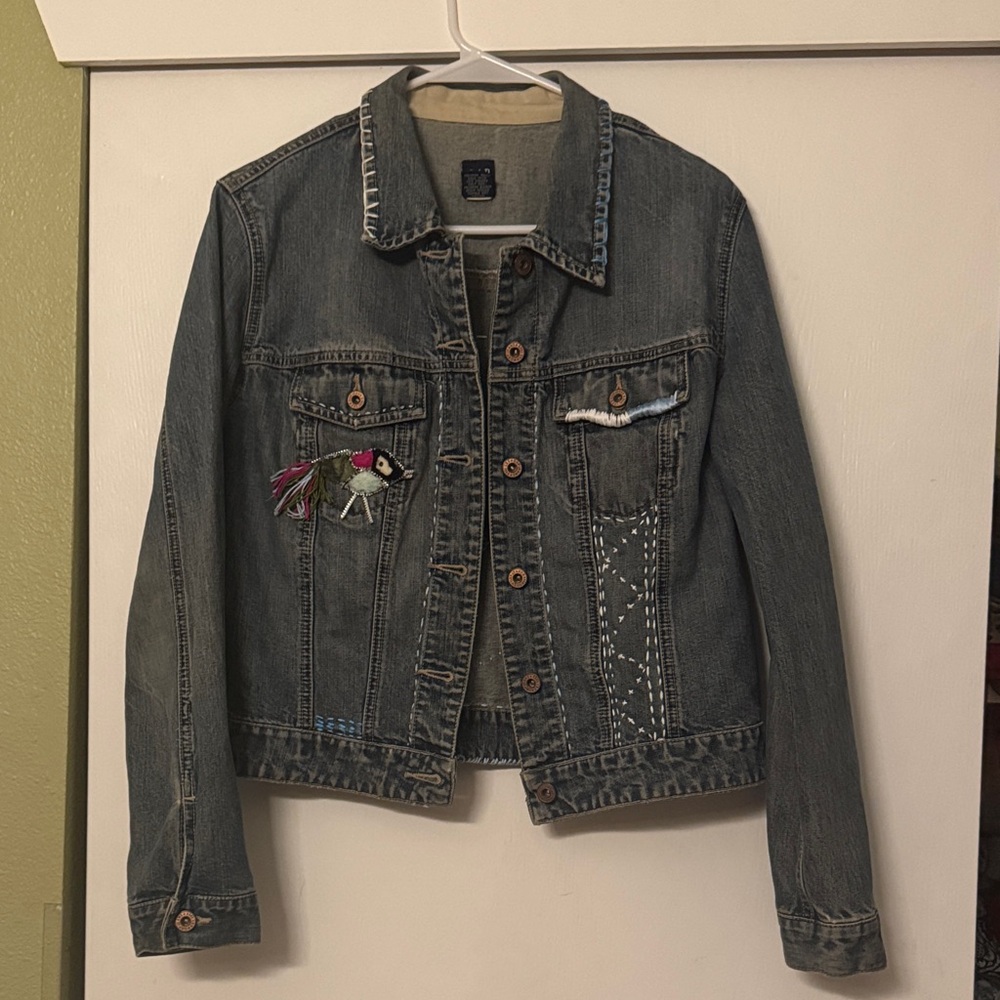 GAP Blue Denim Jacket with Embroidery
